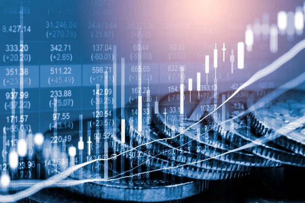 Stock market of forex trading grafiek en candlestick grafiek suitab — Stockfoto