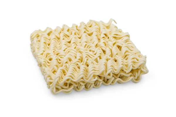 Uncooked Instant Noodle White Isolated Background Clipping Path Instant Noodles — Stockfoto