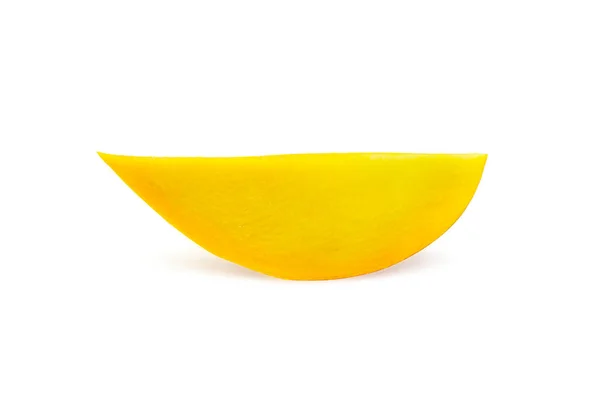 Ripe R2E2 Mango Slice Piece Look Juicy Fresh White Isolated — Stock Photo, Image