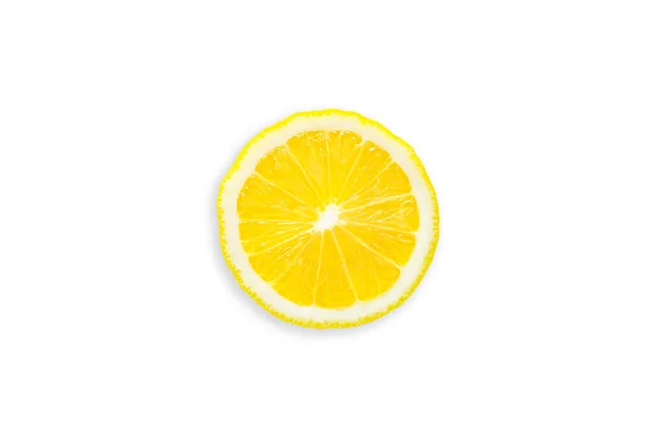 Slice Organic Lemon White Isolated Background Clipping Path Fresh Lemon — Stock Photo, Image