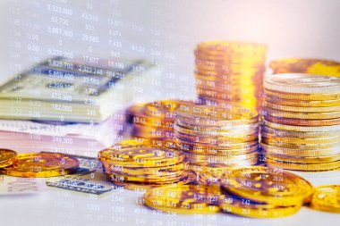 Finansal yatırım konsepti için uygun borsa veya önx ticaret grafiği ve şamdan grafiği. Ekonomik trendler iş fikri ve tüm sanat tasarımı için arka plan. Soyut finans arkaplanı.