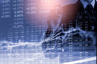 Finansal yatırım konsepti için uygun borsa veya önx ticaret grafiği ve şamdan grafiği. Ekonomik trendler iş fikri ve tüm sanat tasarımı için arka plan. Soyut finans arkaplanı.