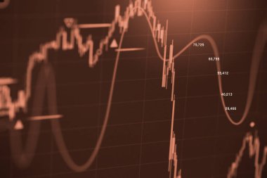 Finansal yatırım konsepti için uygun borsa veya önx ticaret grafiği ve şamdan grafiği. Ekonomik trendler iş fikri ve tüm sanat tasarımı için arka plan. Soyut finans arkaplanı.