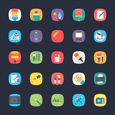 App düz Vector Icons Set