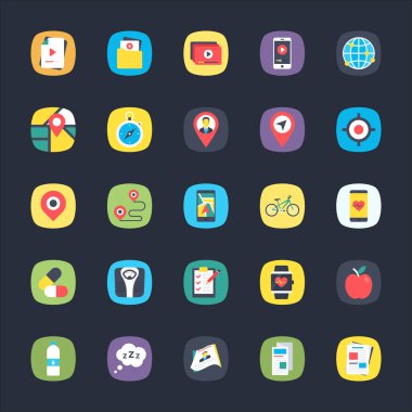 App düz vektör simgeler