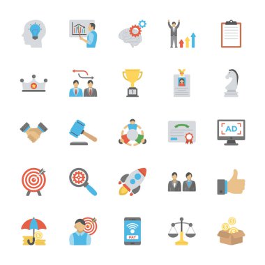 Girişimcilik düz Icons Set 