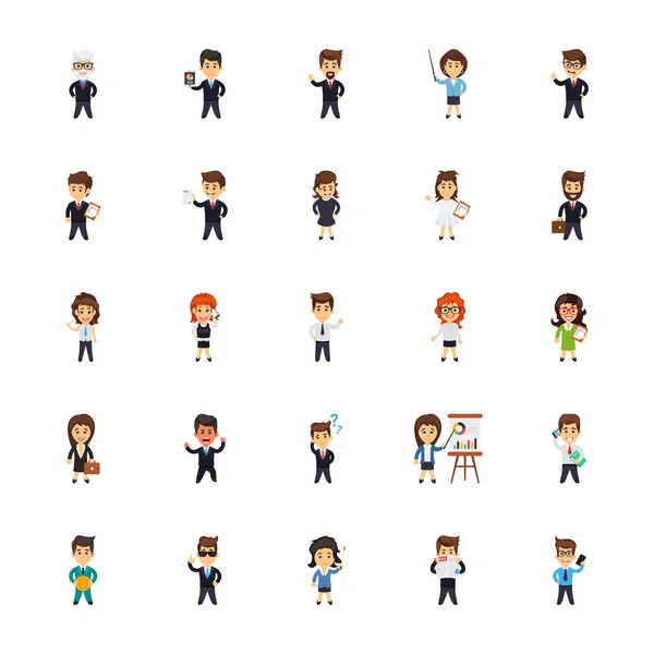 Business Characters Icons Set — Stock Vector