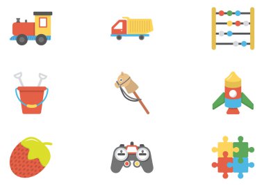 Çocuk ve çocuklar düz simgeler paketi 