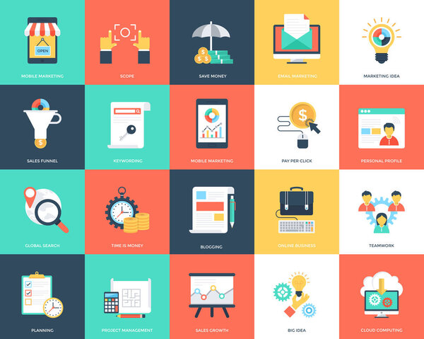 Project Management Flat Icons Pack 