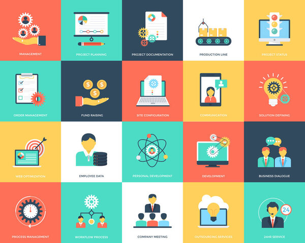 Project Management Flat Icons 