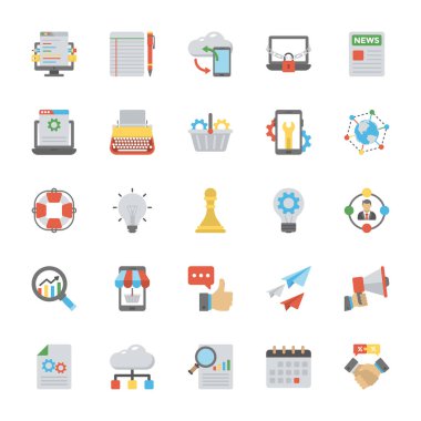 SEO ve pazarlama Icons set 