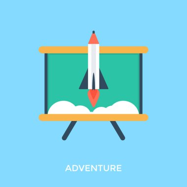 Roket bulutlarda gösteriliyor tarafından maceracı sahne gösteren bir simge .