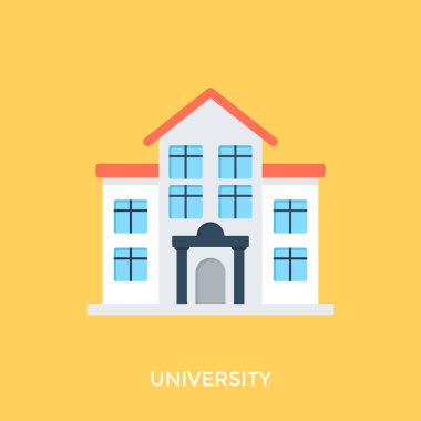 An architectural design of an educational institute particularly a university clipart