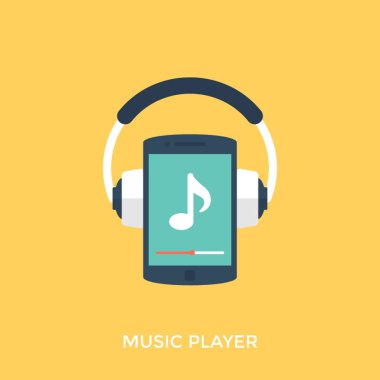 Bir müzik çalar, mp3 ya da ipod kulaklık ile 