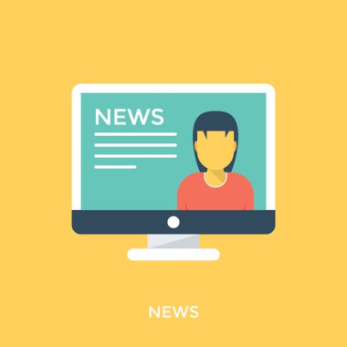 Bir basit düz simgesi fo canlı tv akarsu ya da online haber 