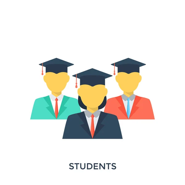 Ícone Mostrando Estudantes Pós Graduação Usando Tampas Argamassa — Vetor de Stock