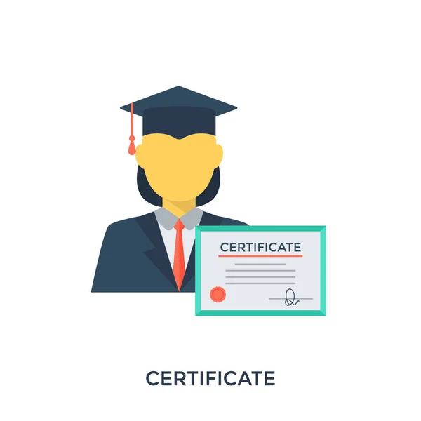 Graduate Flicka Med Certifikat Som Representerar Intyg Examen — Stock vektor