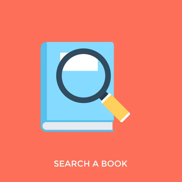 Vector Icon Showing Magnifier Book Depicting Search Specific Book — Stock Vector