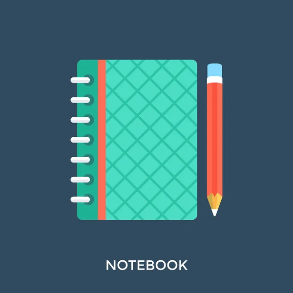 Icono Que Muestra Diario Lápiz Dando Concepto Cuaderno — Vector de stock