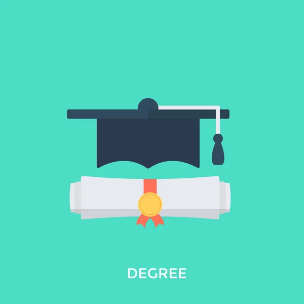 Icon Has Certificate Graduation Cap Representing Achievement Degree — Stock Vector