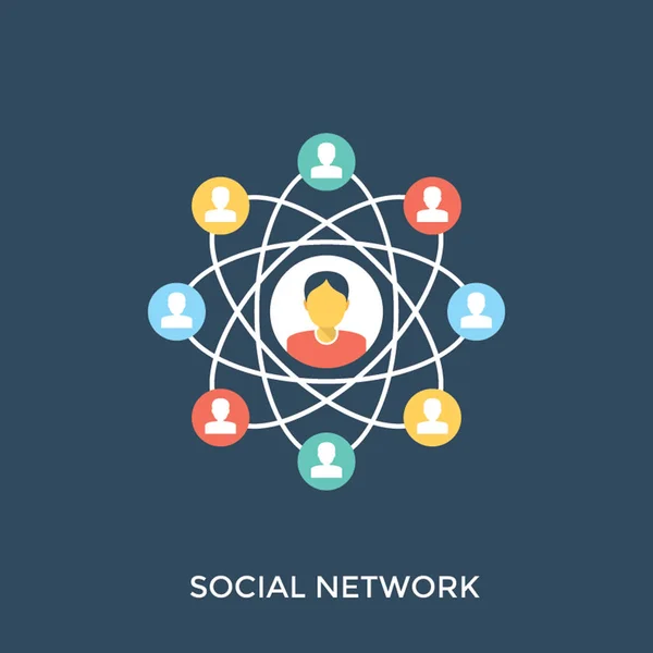 Χρήστη Που Είναι Συνδεδεμένος Άλλους Συνδέσμους Μέσω Του Κοινωνικού Δικτύου — Διανυσματικό Αρχείο