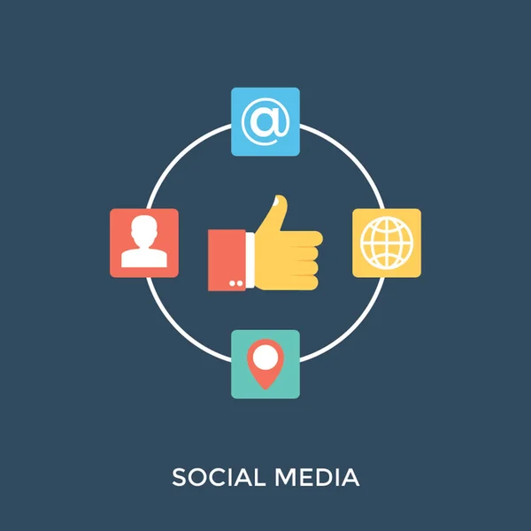 Concepto Redes Sociales Redes Sociales Comunidad Web — Vector de stock