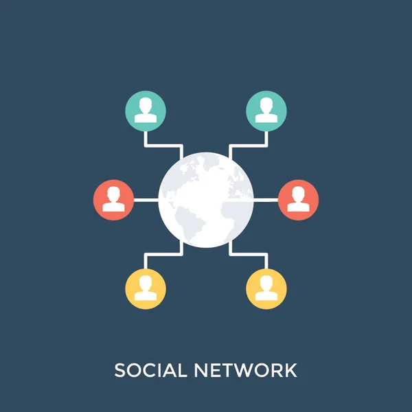 Benutzer Mit Anderen Links Über Soziales Netzwerk Verbunden — Stockvektor