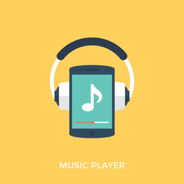 Musikplayer Mp3 Oder Ipod Mit Kopfhörer — Stockvektor
