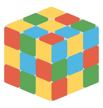 Rubik küp renkli vektör simgesi