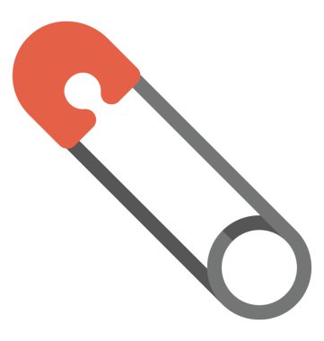 Çengelli iğne düz vektör simgesi