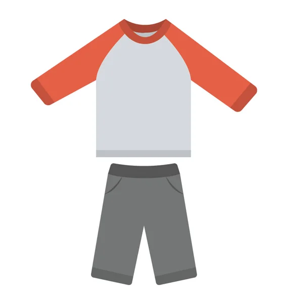 Pantalón Camisa Manga Completa Icono Prendas Para Niños — Vector de stock