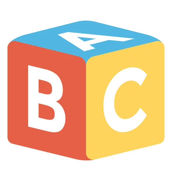 Kinderen Onderwijs Leren Speelgoed Alfabetische Blokken Van Letters Abc — Stockvector