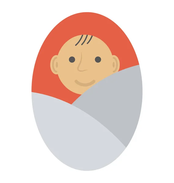 Yeni Doğan Bebek Çocuk Battaniyeye Sarılmış — Stok Vektör