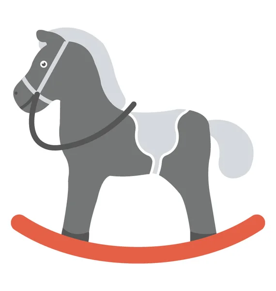 Rocking Horse Flat Icon Design — Stock Vector