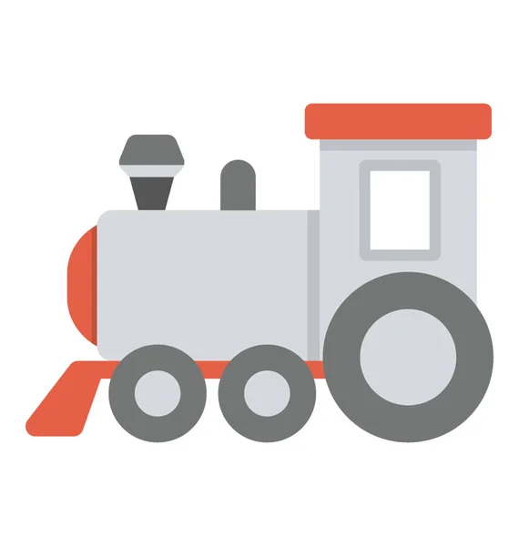 Ένα Πολύχρωμο Τρένο Παιχνίδι Μια Μηχανή Για Παιδιά — Διανυσματικό Αρχείο