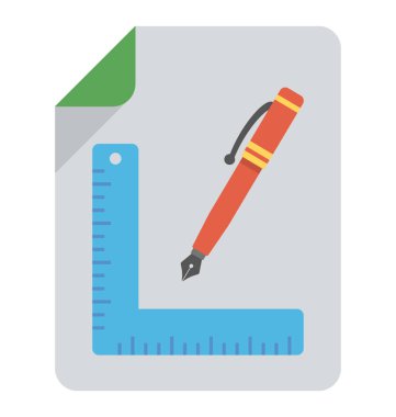 Bir çizim aracı ölçek ve kalem