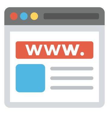 Bir internet sitesi, Web sitesi düz simgesi tasarım