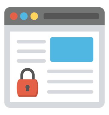 Web güvenlik temsil eden asma kilit ile bir web sayfası