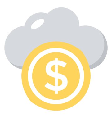 Bulut ve doları bulut iş veya e-bankacılık kavramı sembolik