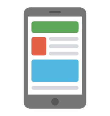 Düz simgesi tasarım mobil bir düzen