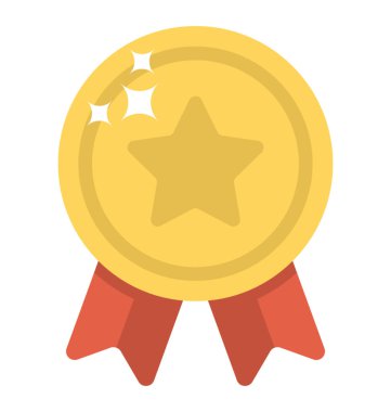 Düz simgesi kazanan rozet, yıldız şerit rozeti