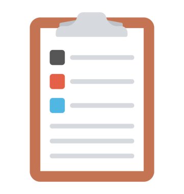 Bir Pano boş Gündem listesi düz vektör simgesi ile 