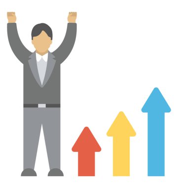 Bir işadamı promosyon için heyecanlı 