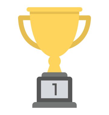 Düz tasarım simgesi zafer temsil eden bir şampiyon kupa