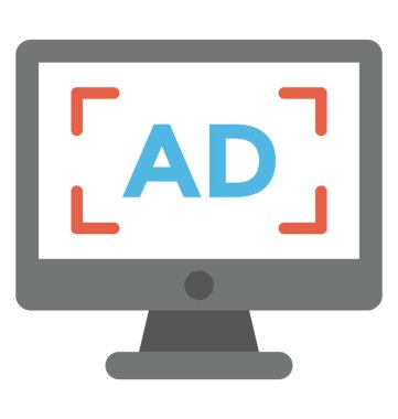 Dijital ekran reklam kavramı vektör simgesi 