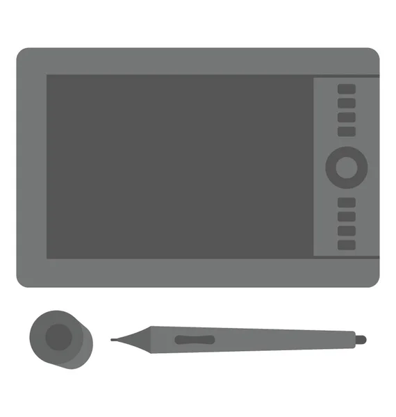 Flaches Icon Design Des Grafik Tablets — Stockvektor