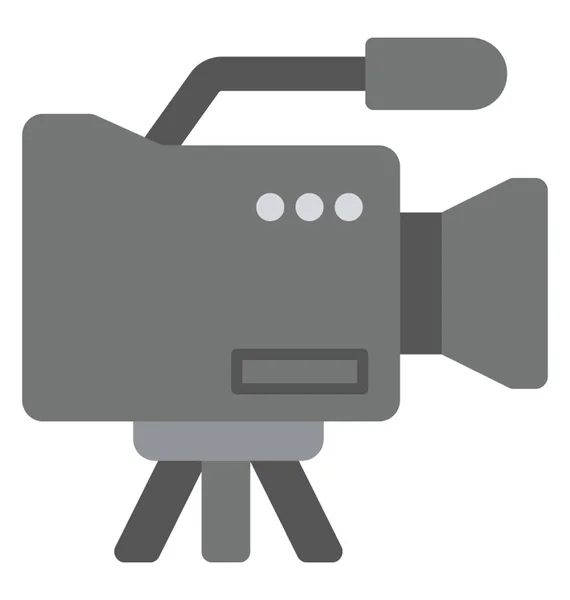 Κινηματογραφική Μηχανή Στο Τρίποδο Πυροβολήσει Ταινίες Και Κάνει Ηχογραφήσεις — Διανυσματικό Αρχείο