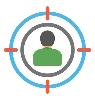 Hedef kitleye kavramı vektör simgesi 