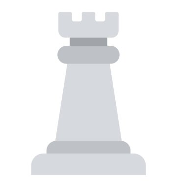 Satranç Kalesi simgesi düz tasarım 