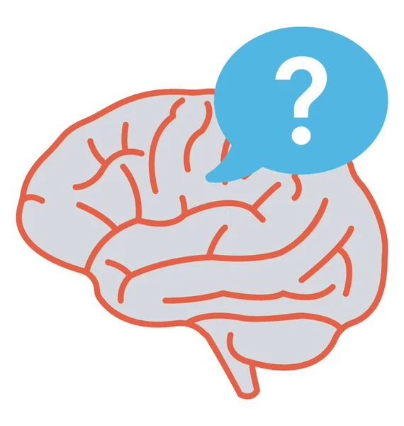 Cérebro Ponto Interrogação Ponto Interrogação Cérebro Como Quiz Conceito Decisão —  Vetores de Stock